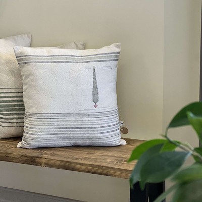 کوسن دستبافت بافت رنگارنگ